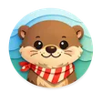 Cute cartoon fox face avatar with bold flat color blocks and thick outlines, suitable for a friendly app icon.