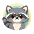 Cartoon style otter avatar with playful accessory on soft circular background.